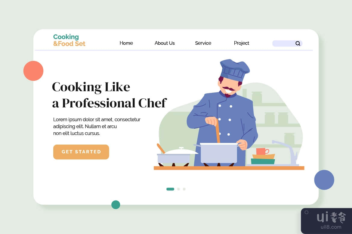 厨师烹饪食物矢量图(Chef cooking food vector illustration)插图2
