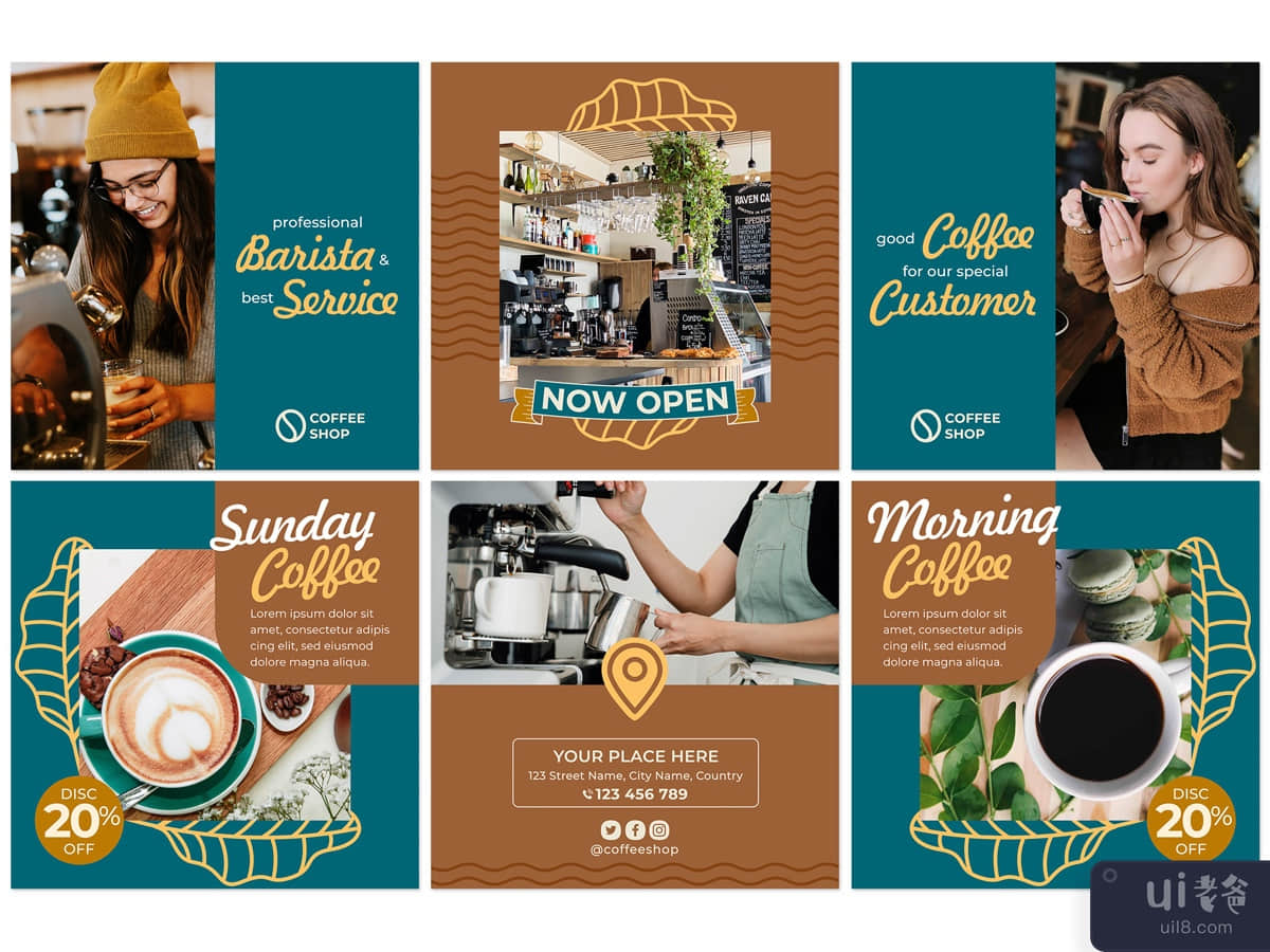Coffee Shop #01 Instagram Feeds Pack