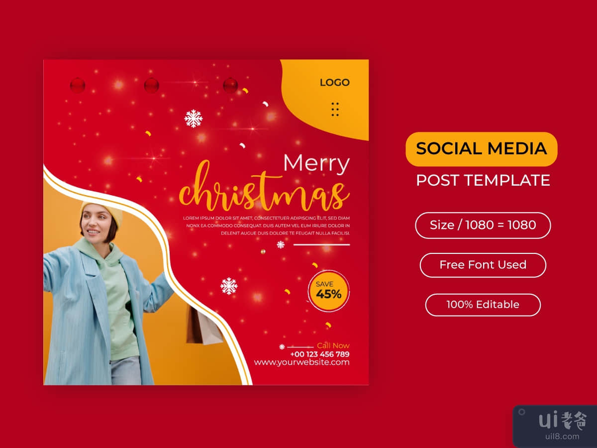 Christmas sale social media template
