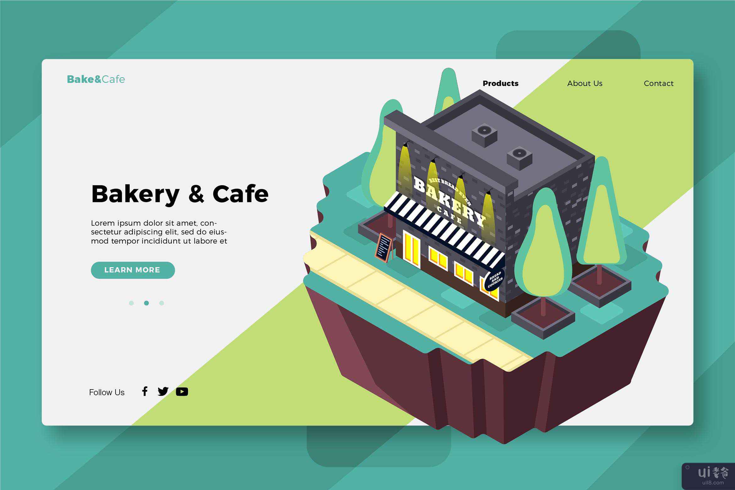 面包店和咖啡馆 - 横幅和登陆页面(Bakery & Cafe - Banner & Landing Page)插图2