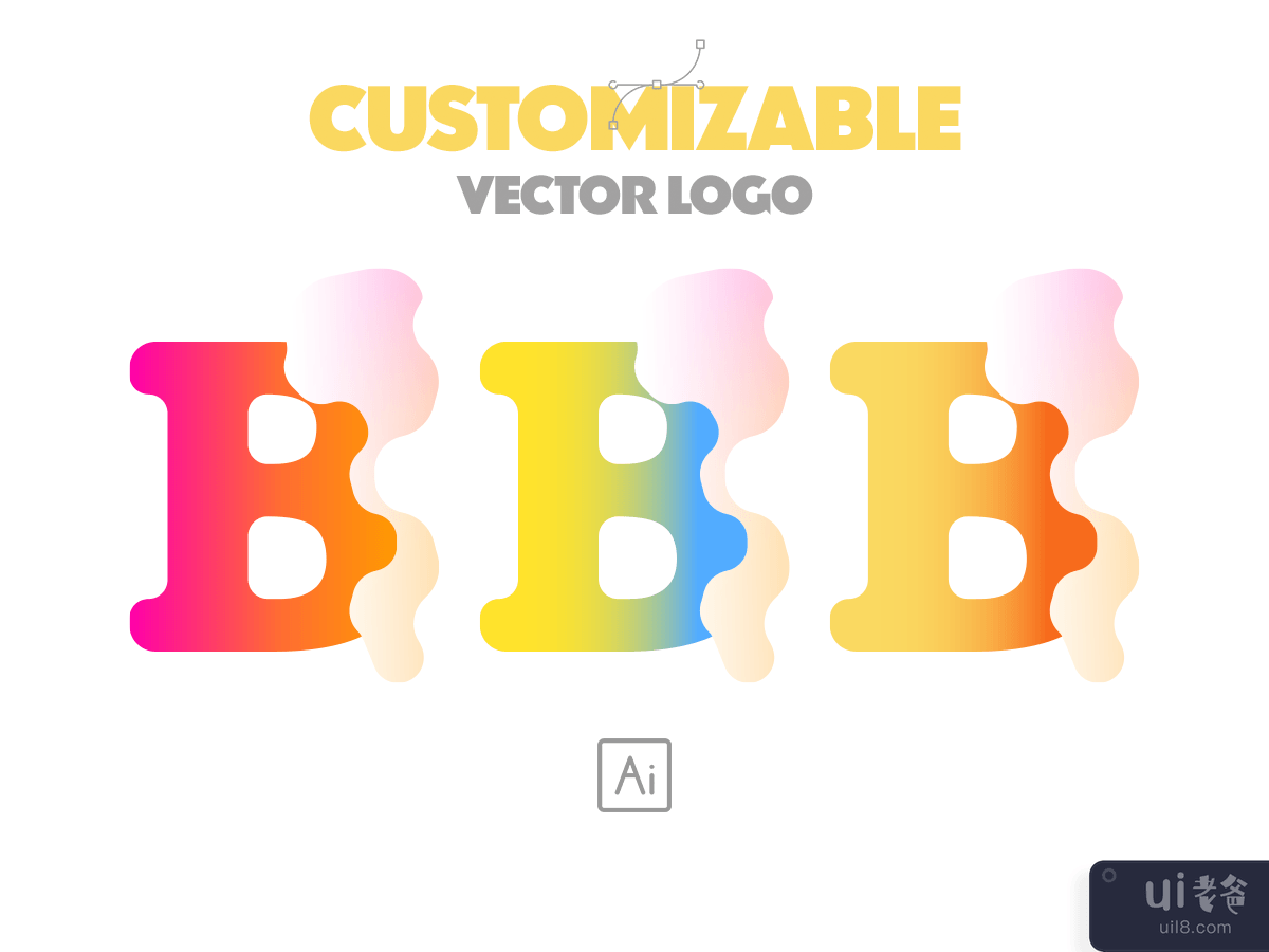 Customizable vector brand logo design B Letter