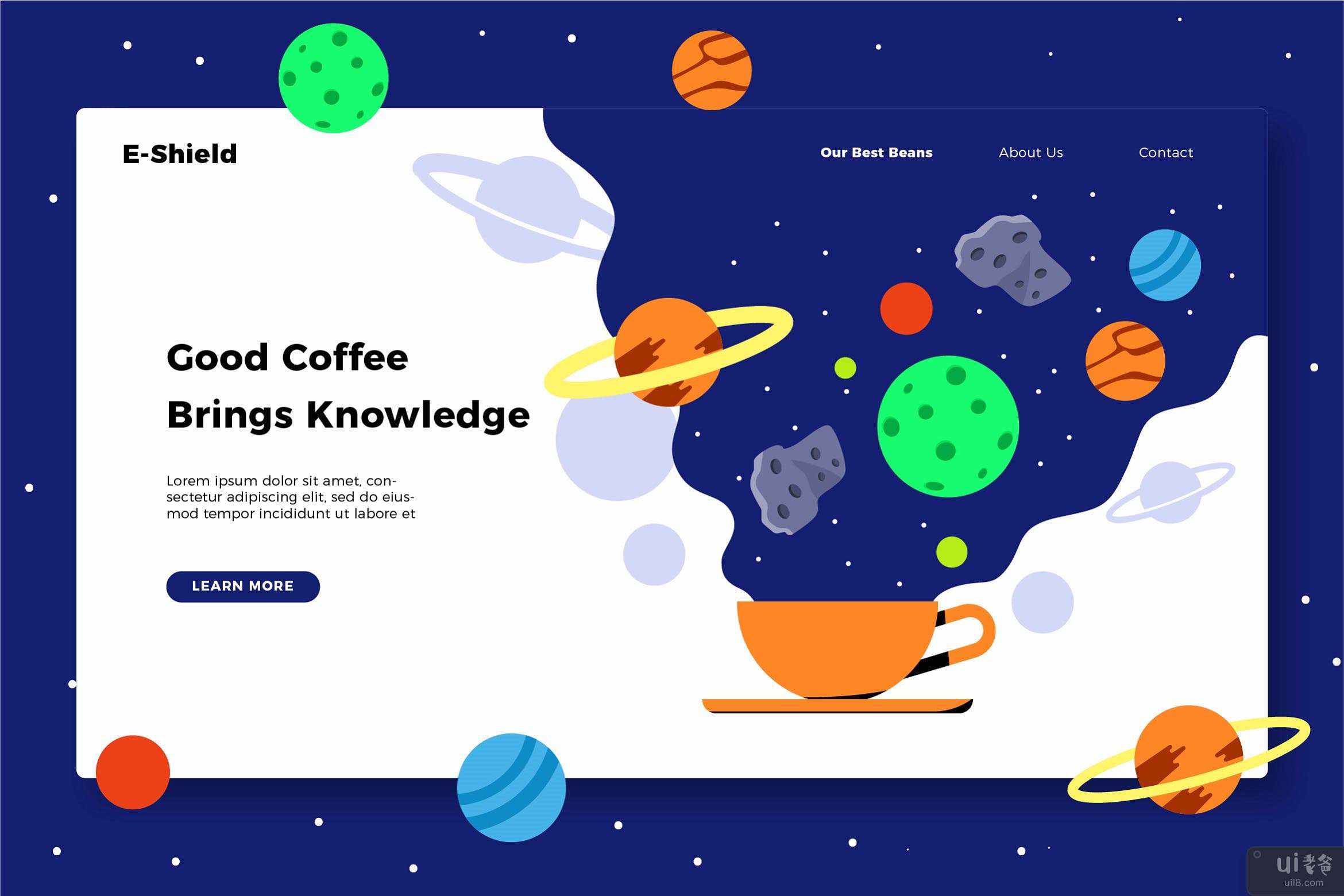 咖啡世界 - 横幅和登陆页面(Coffee World - Banner & Landing Page)插图2