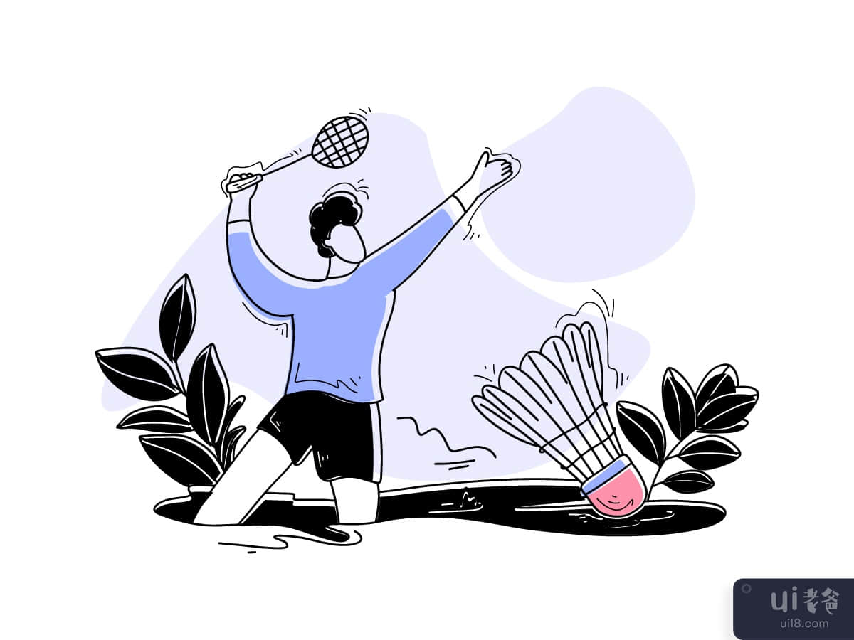 Badminton flat illustration concept Olympic Games Sport