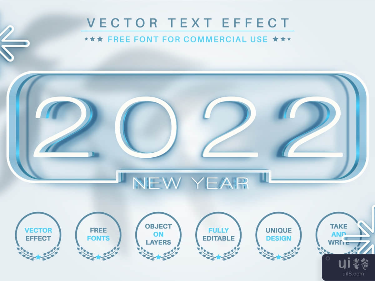 2022 Years - Editable Text Effect, Font Style