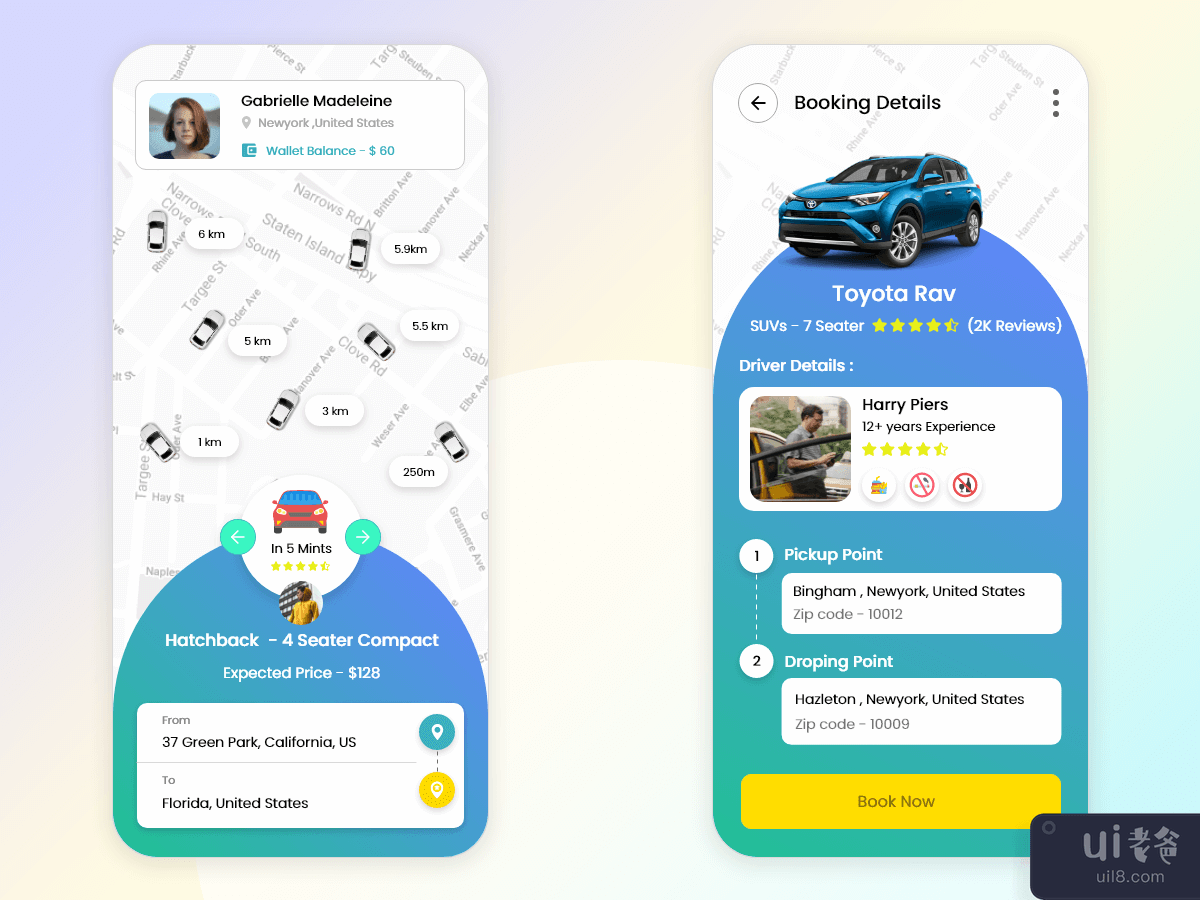 预订出租车移动应用程序(Booking Taxi Ride Mobile App)插图3