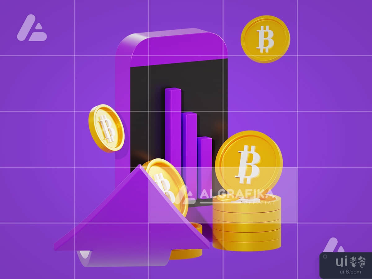 3d illustration crypto trading time