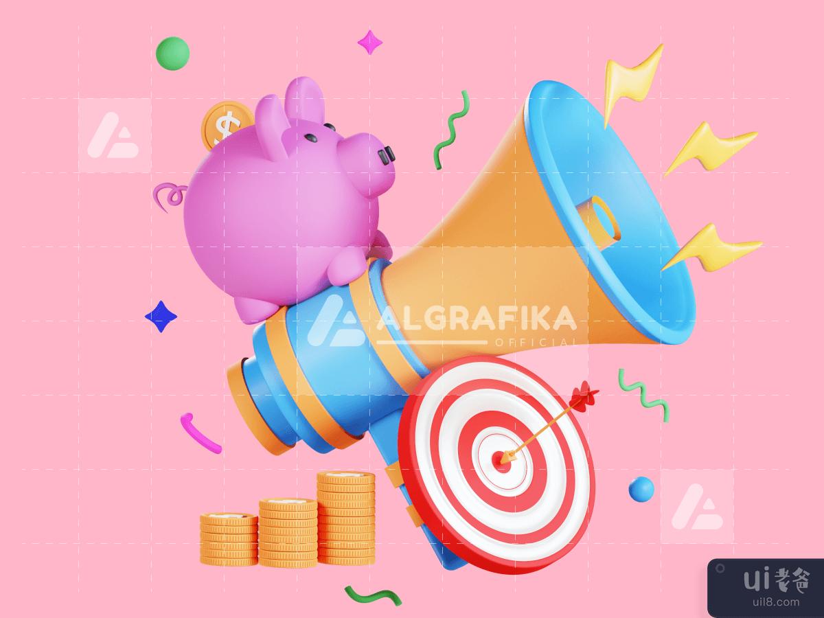 3D Megaphone Business Illustration