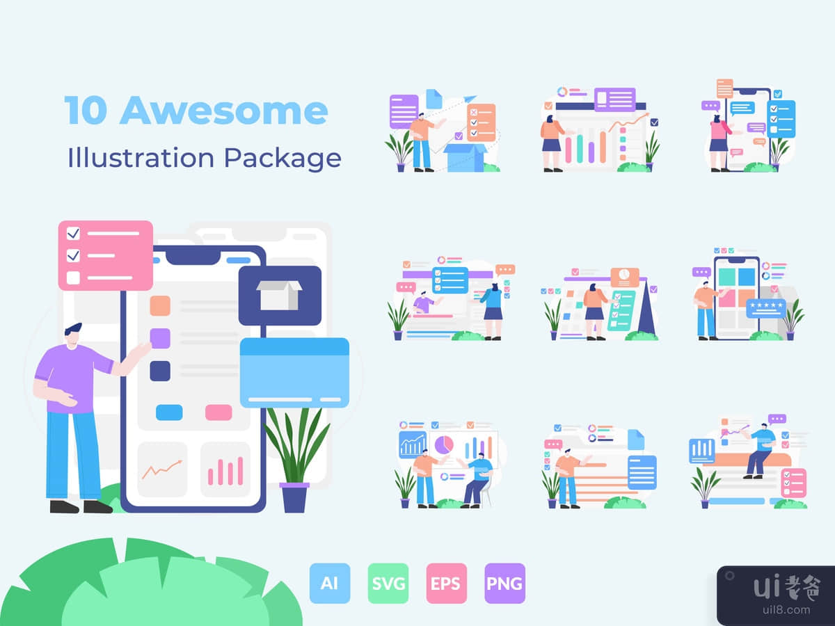 10 Awesome illustration business template for landing page