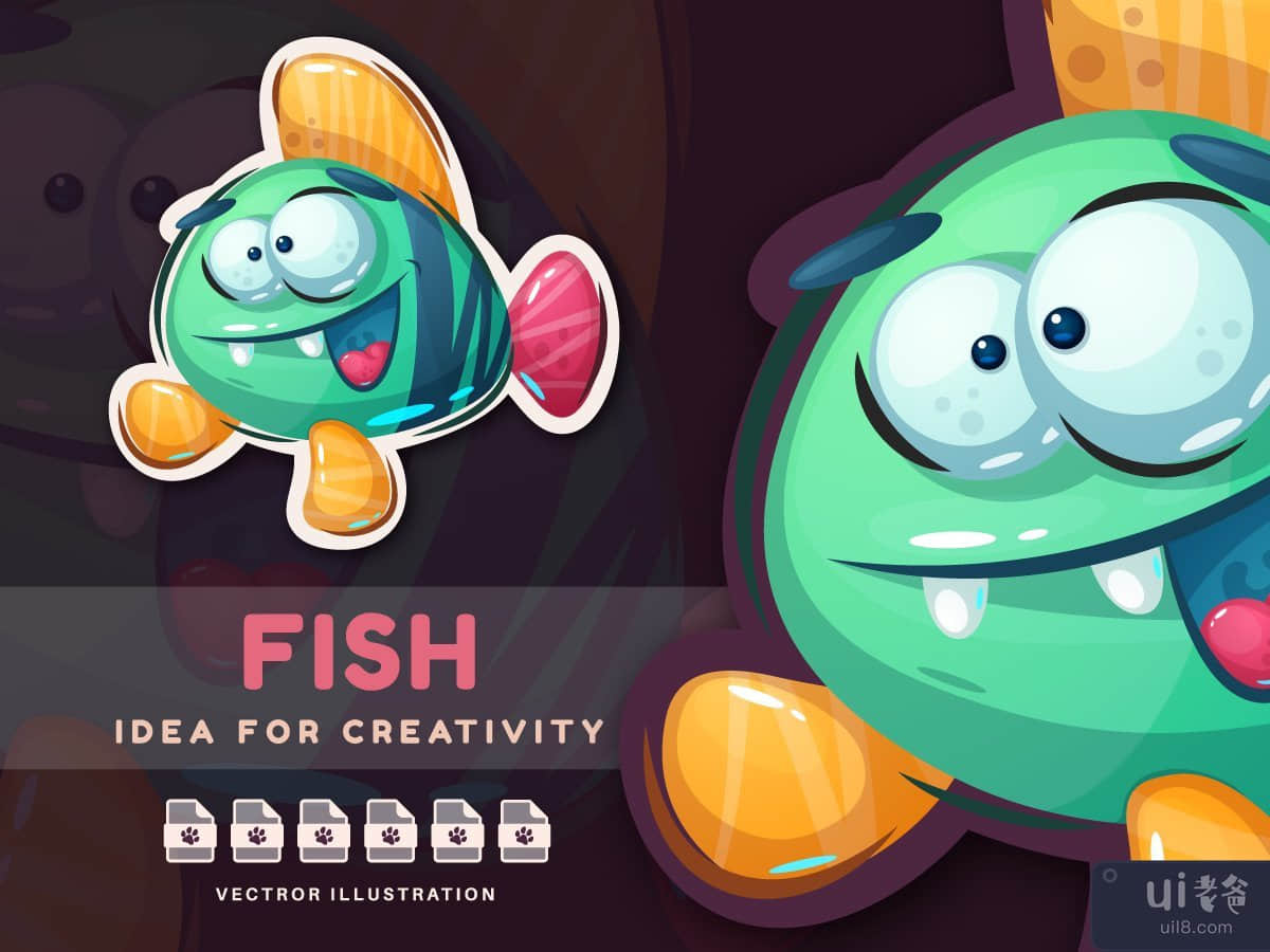 Crazy Fish Welcomes You - Cute Sticker