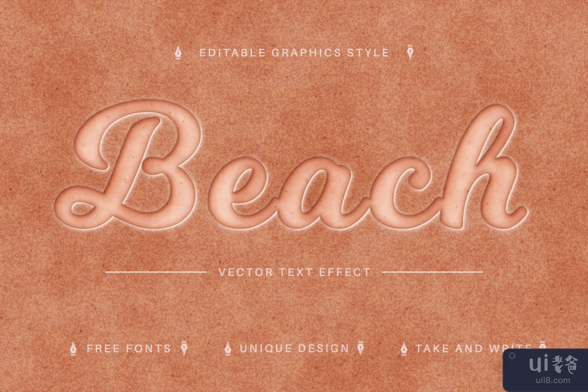 沙滩沙 - 可编辑的文字效果，字体样式(Beach Sand - Editable Text Effect, Font Style)插图5