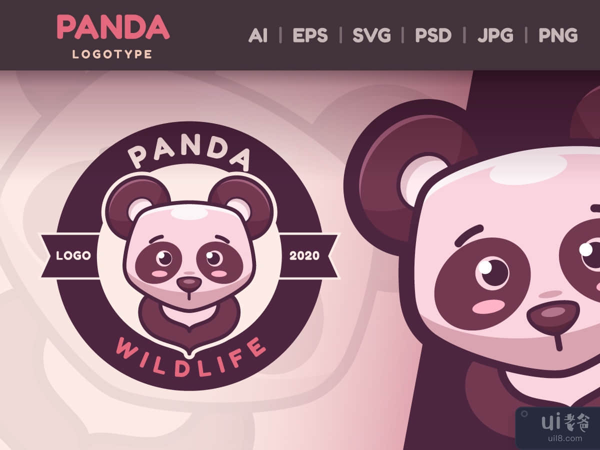 Cartoon Character Animal Panda - Logotype