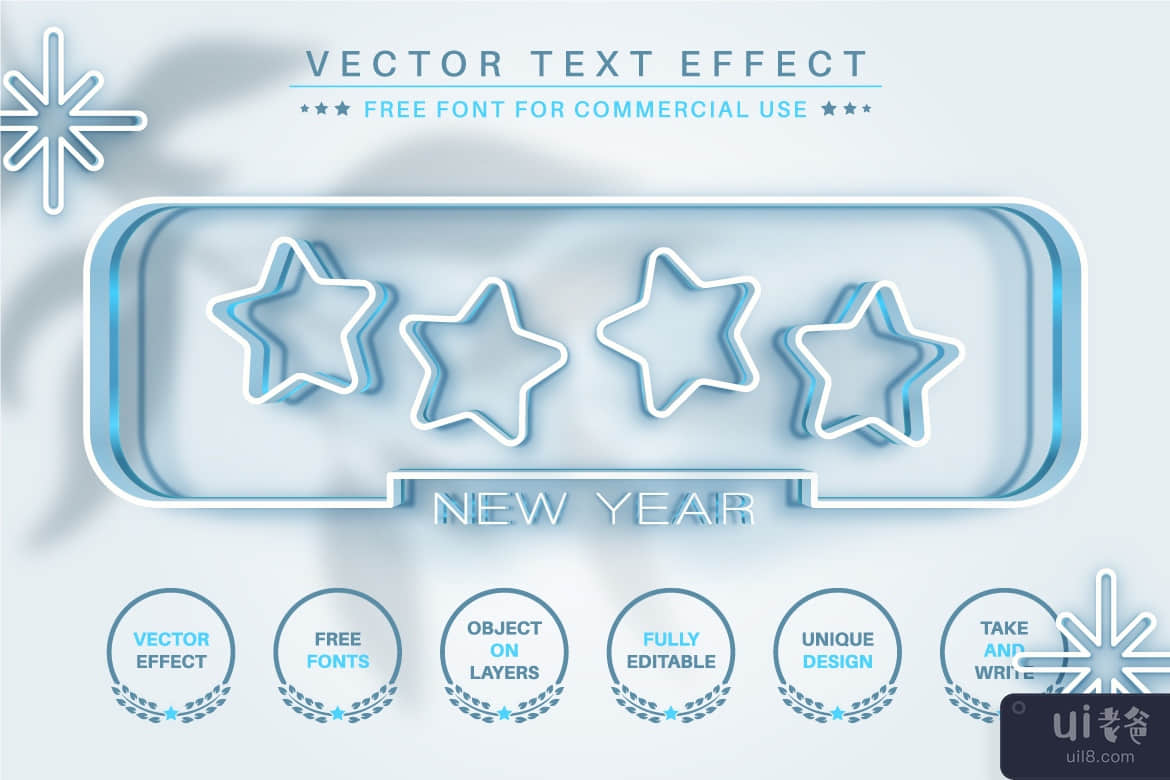 2022 年 - 可编辑文本效果，字体样式(2022 Years - Editable Text Effect, Font Style)插图3