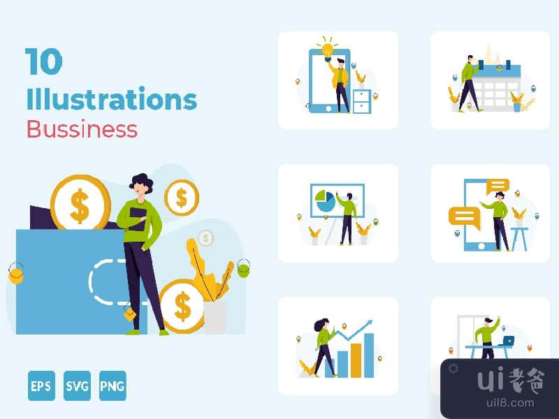 10 Awesome illustration business template for landing page