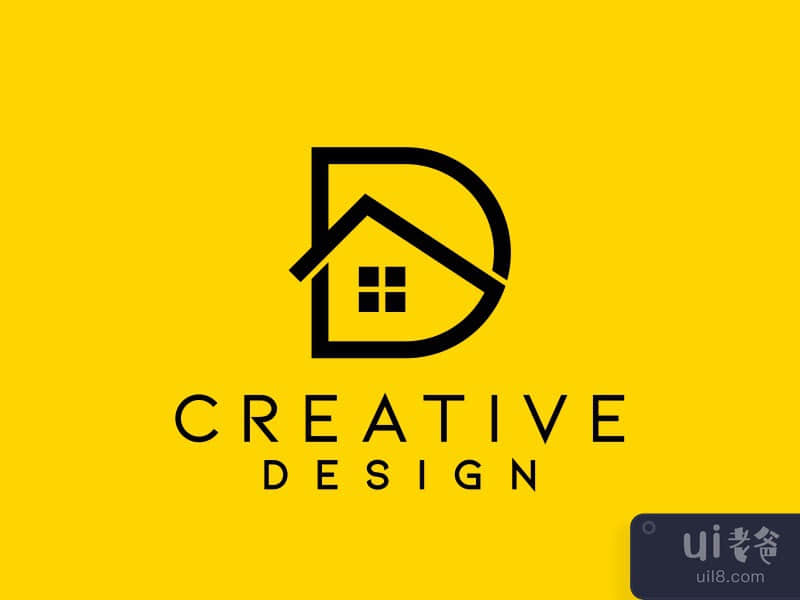 creative D and real estate logo template