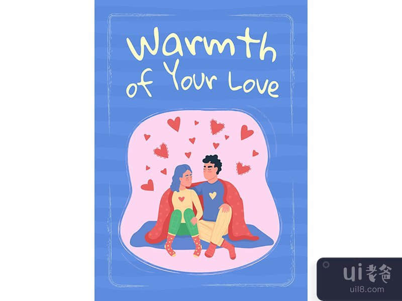 Couple dating poster flat vector template