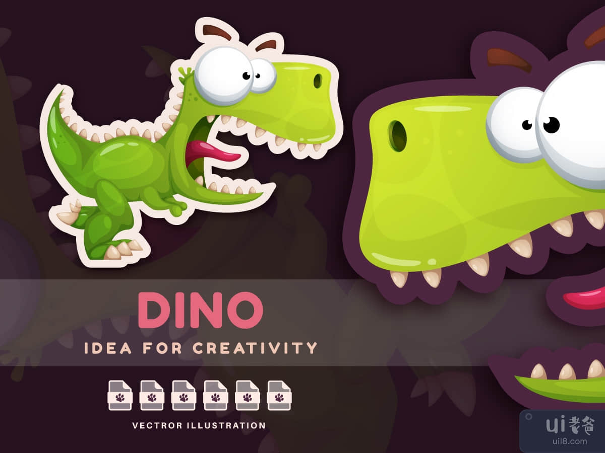Crazy Dinosaur - Cute Sticker