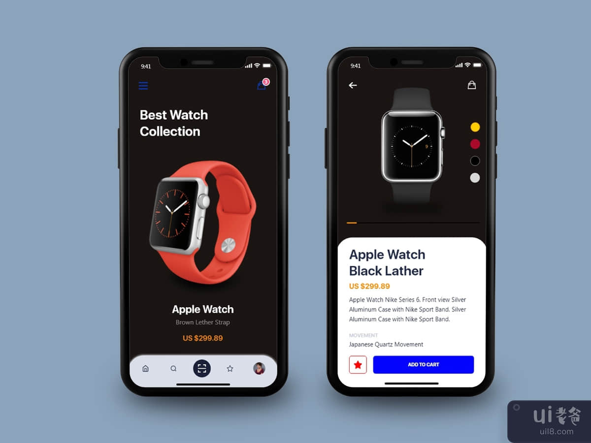 Apple Watch Mobile App UI 