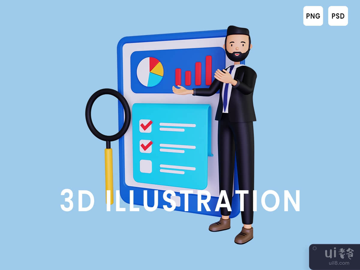 Business Management 3D Illustration