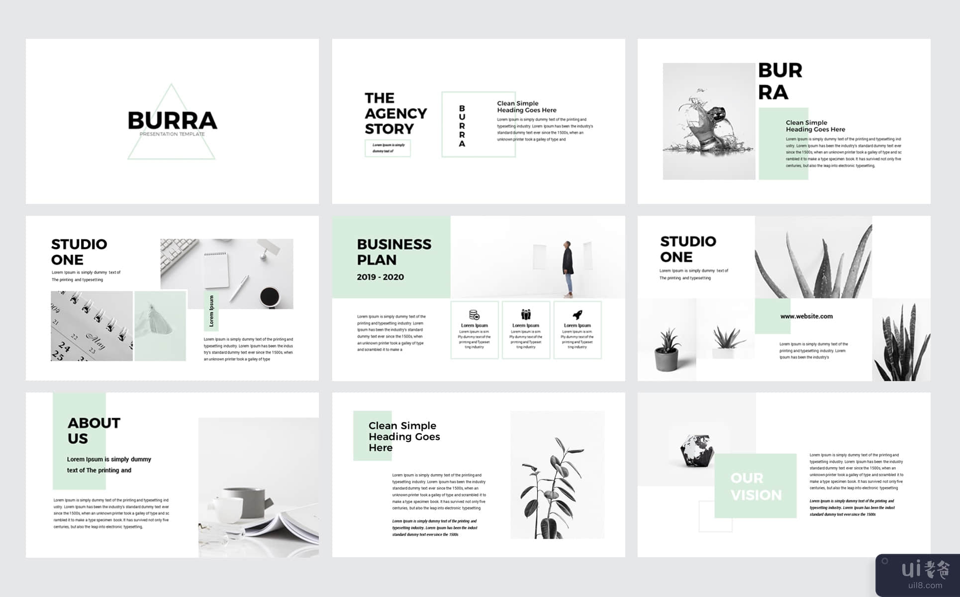 Burra - 清洁简单的PowerPoint演示模板(Burra - Clean Simple PowerPoint Presentation Template)插图5