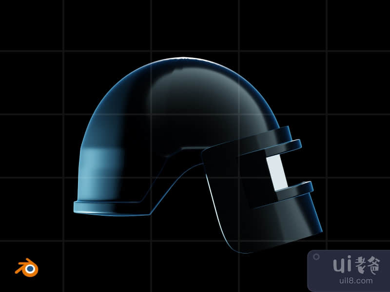 3D Game equipment glow in the dark illustration pack - Helmet (Side)
