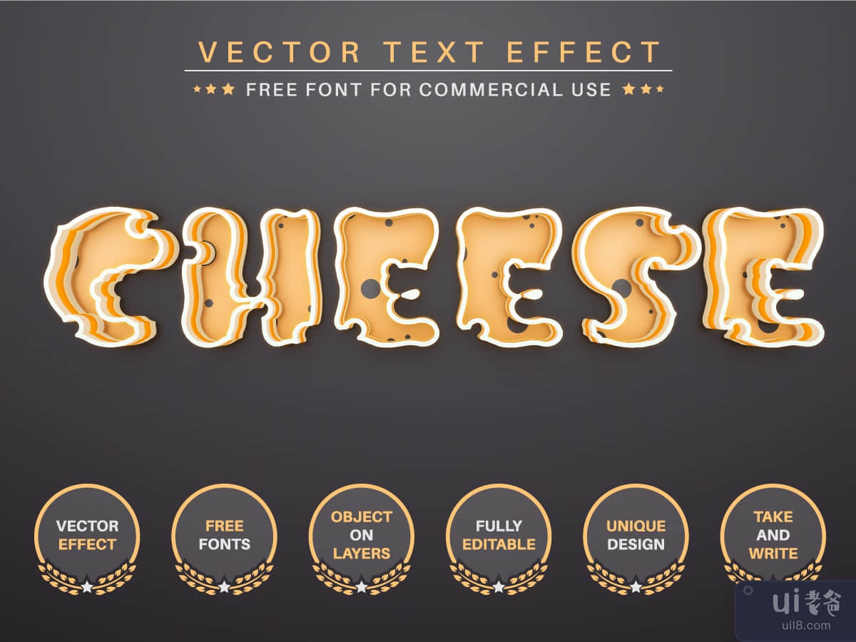 Cheese - Editable Text Effect, Font Style