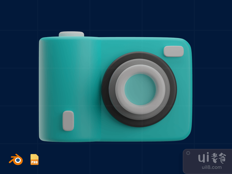 Camera - 3D Graphic Design Illustration (front)