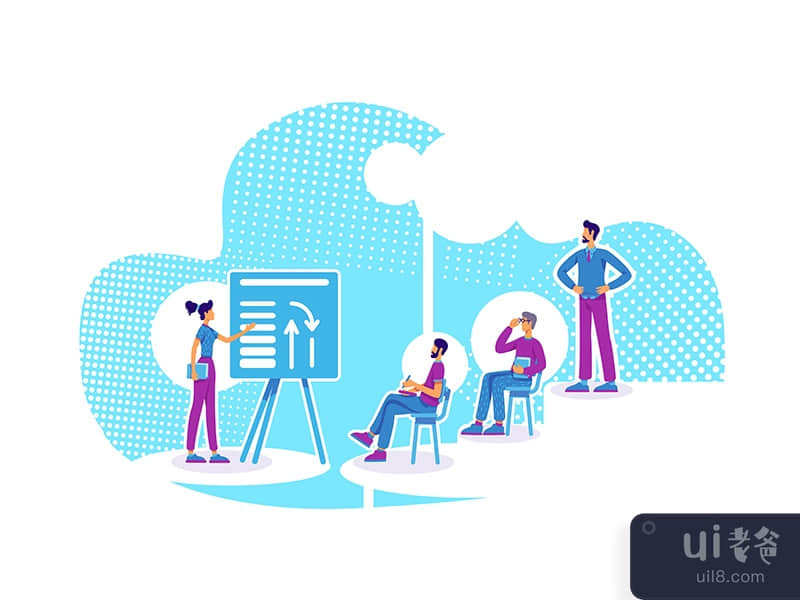 Business coaching flat concept vector illustration