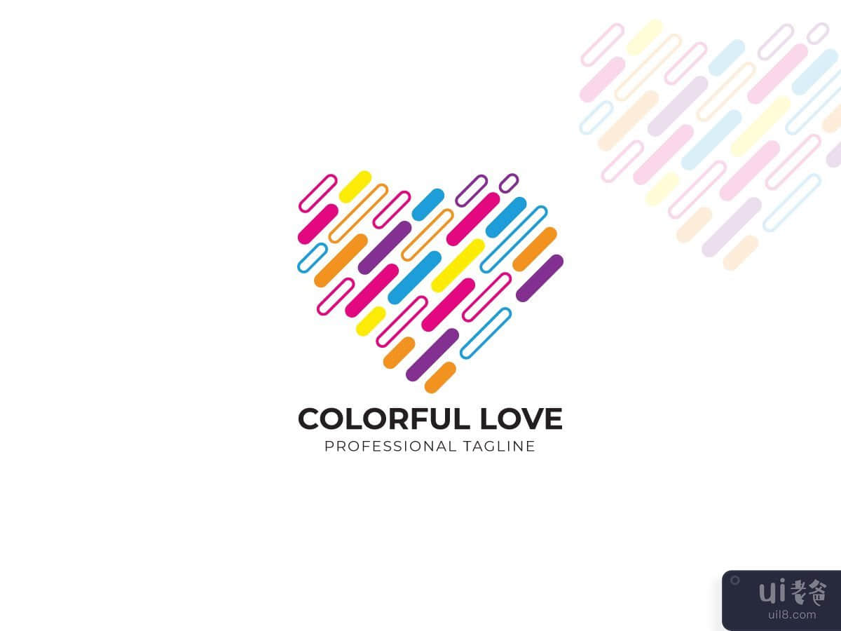 Colorful Love Logo Hard Heart Logo