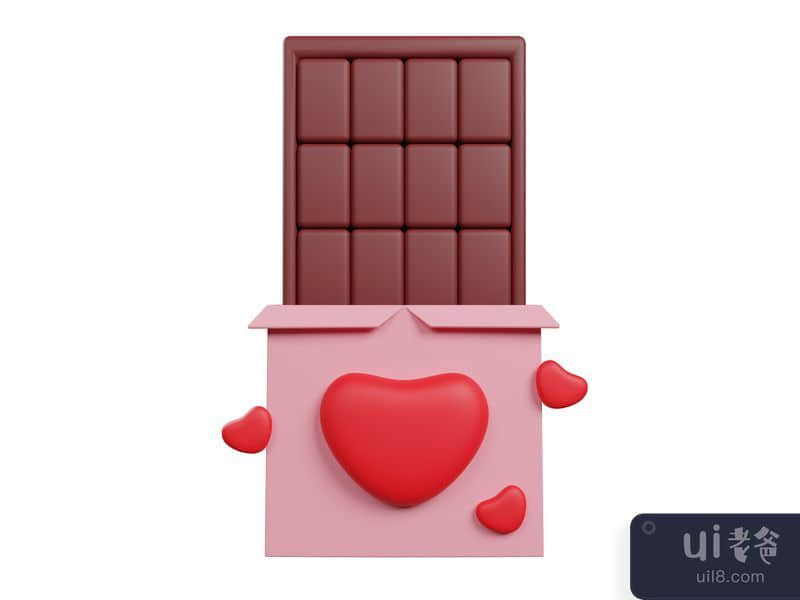 Chocolate - Love 3d illustration 