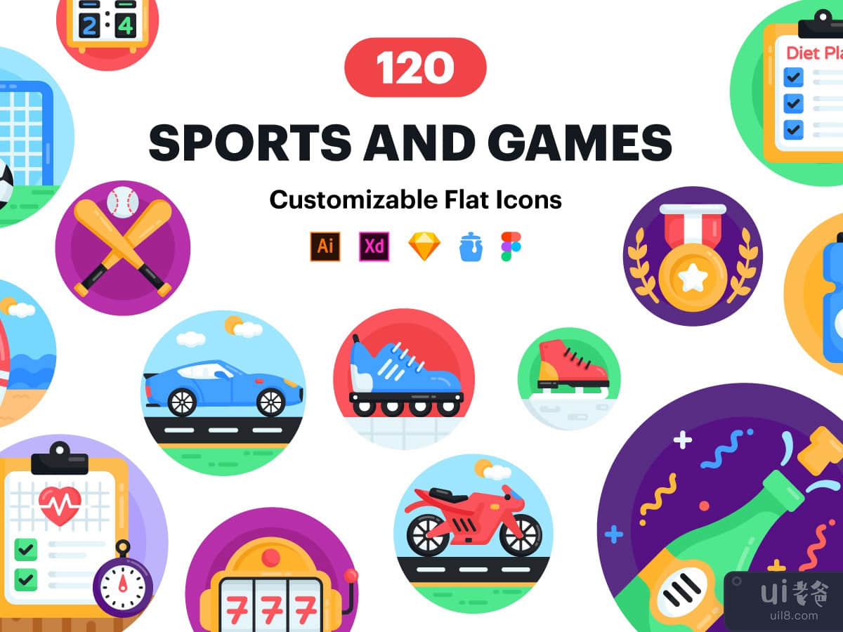 120 Sports And Games icons