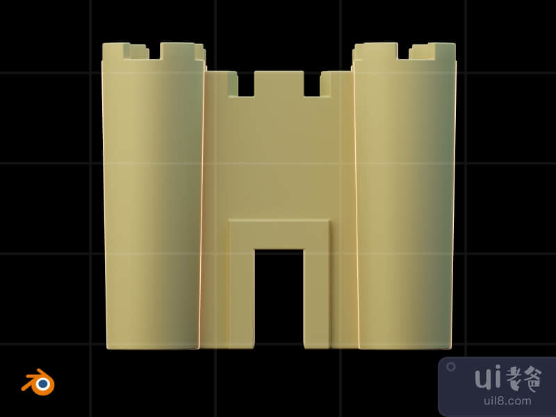 3D Game item Glow In The Dark Illustration Pack - Castle (Front)