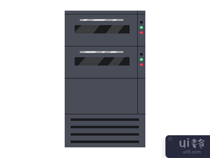 Closed bakery oven semi flat color vector object