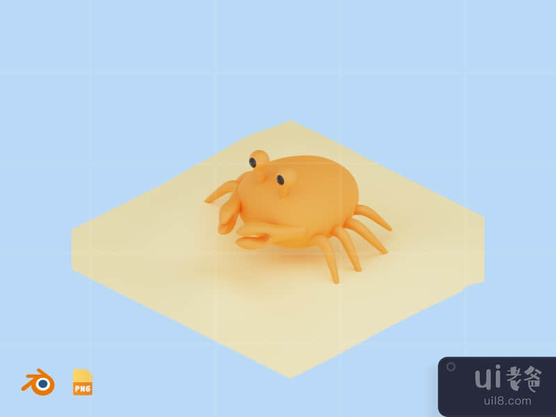 Crab - Cute 3D Water Animal