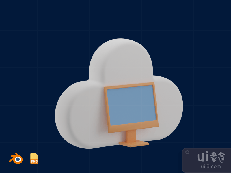 Cloud Computing - 3D Design Thinking Illustration
