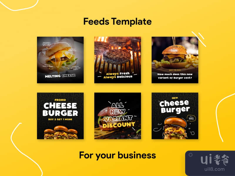 Burger Feeds Template for Instagram