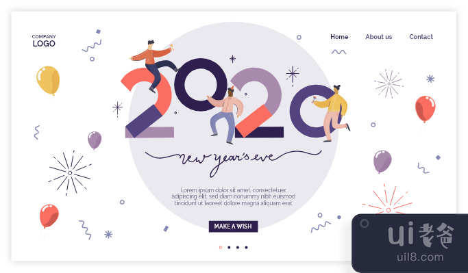 2020年新年登陆页面(2020 new year landing page)插图2