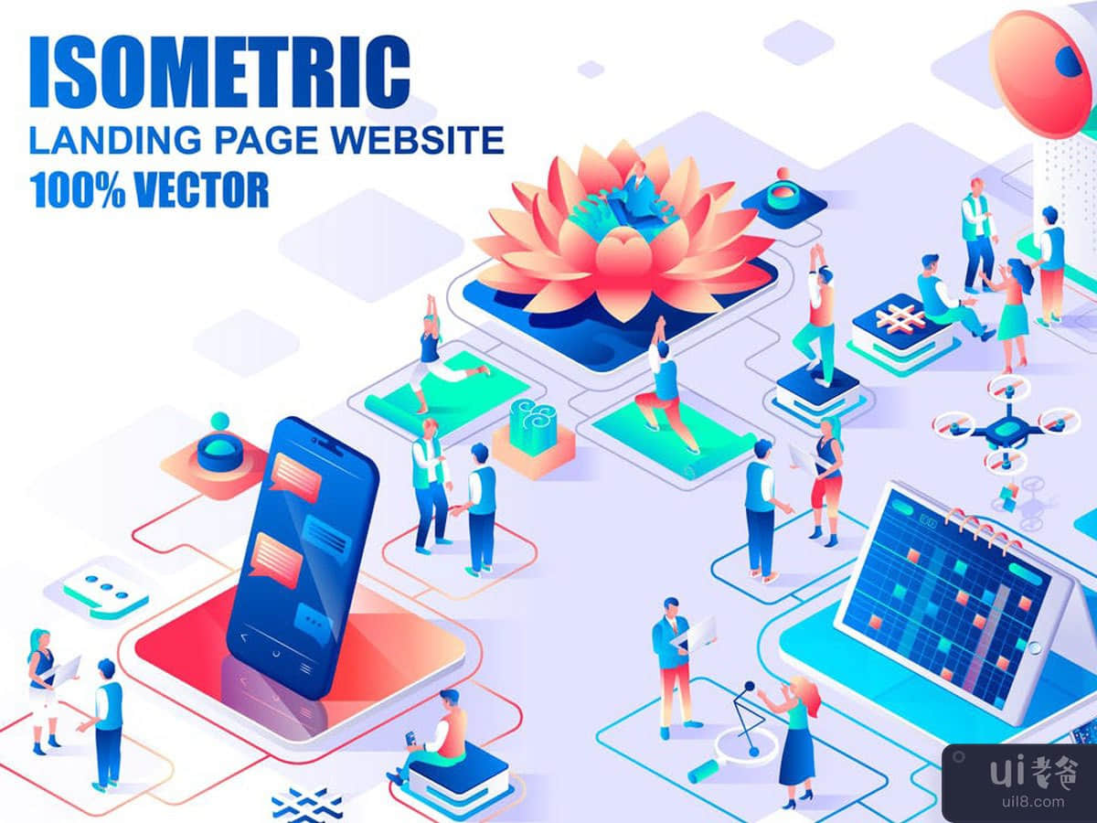 BIG Collection Isometric Landing Page Header