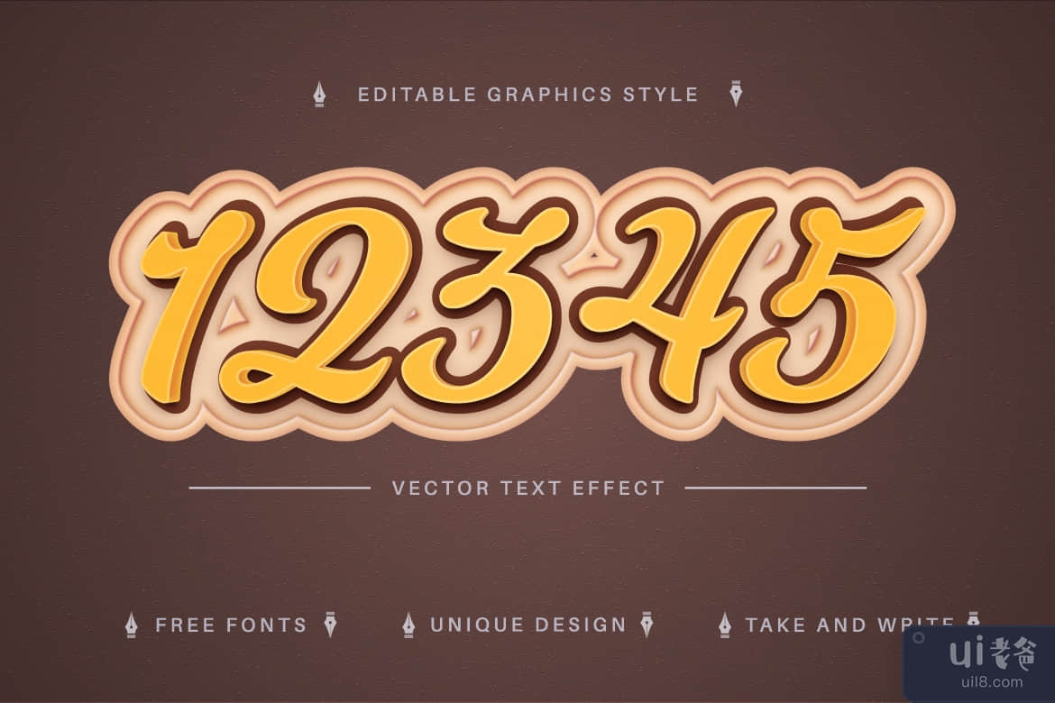 Banana - 可编辑的文字效果，字体样式(Banana - Editable Text Effect, Font Style)插图4