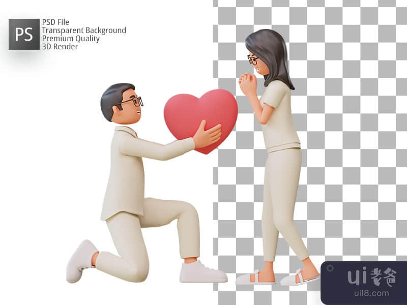 Couple Romantic, 3D Render