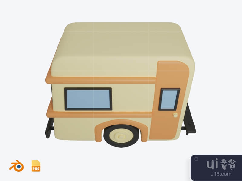Caravan - 3D Camping Illustration Pack