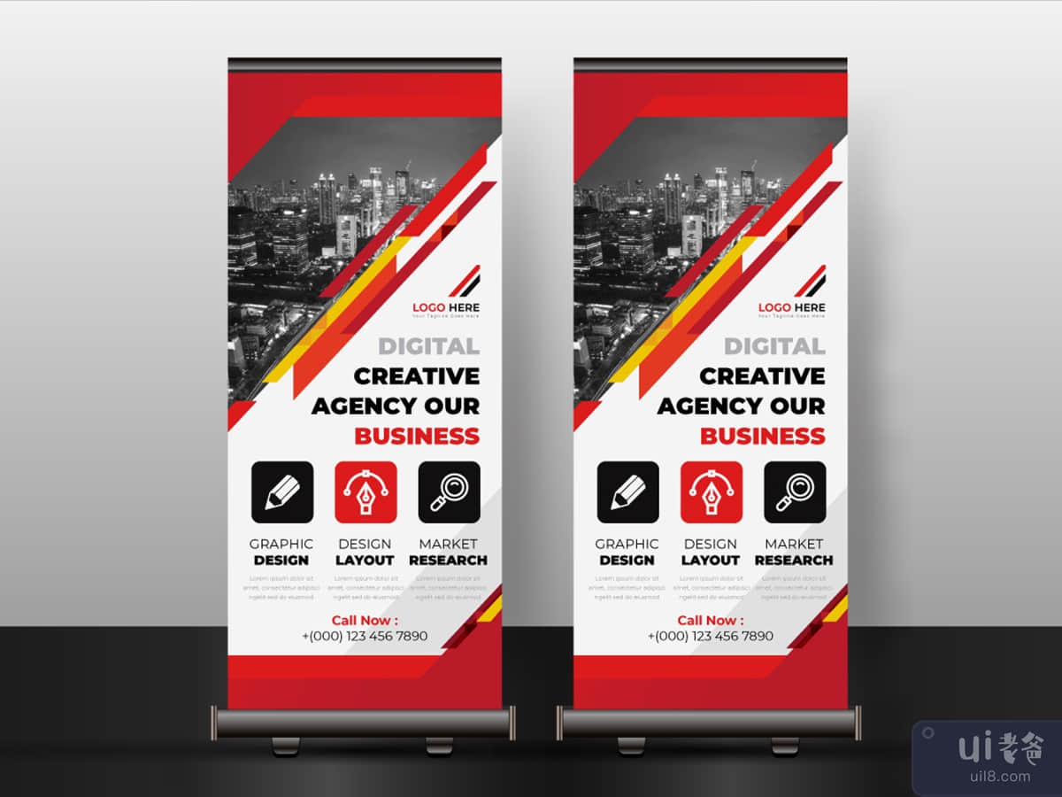 Corporate Roll Up Banner Template | Vector