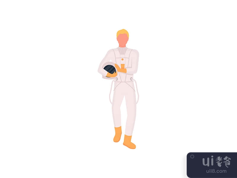 Astronaut flat color vector faceless character