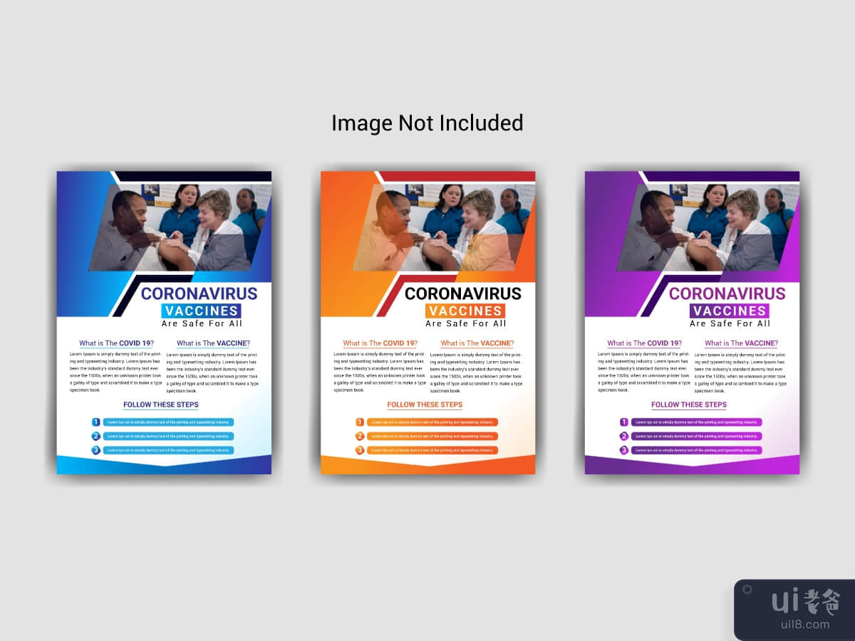 Medical Covid-19 vaccination flyer template Design