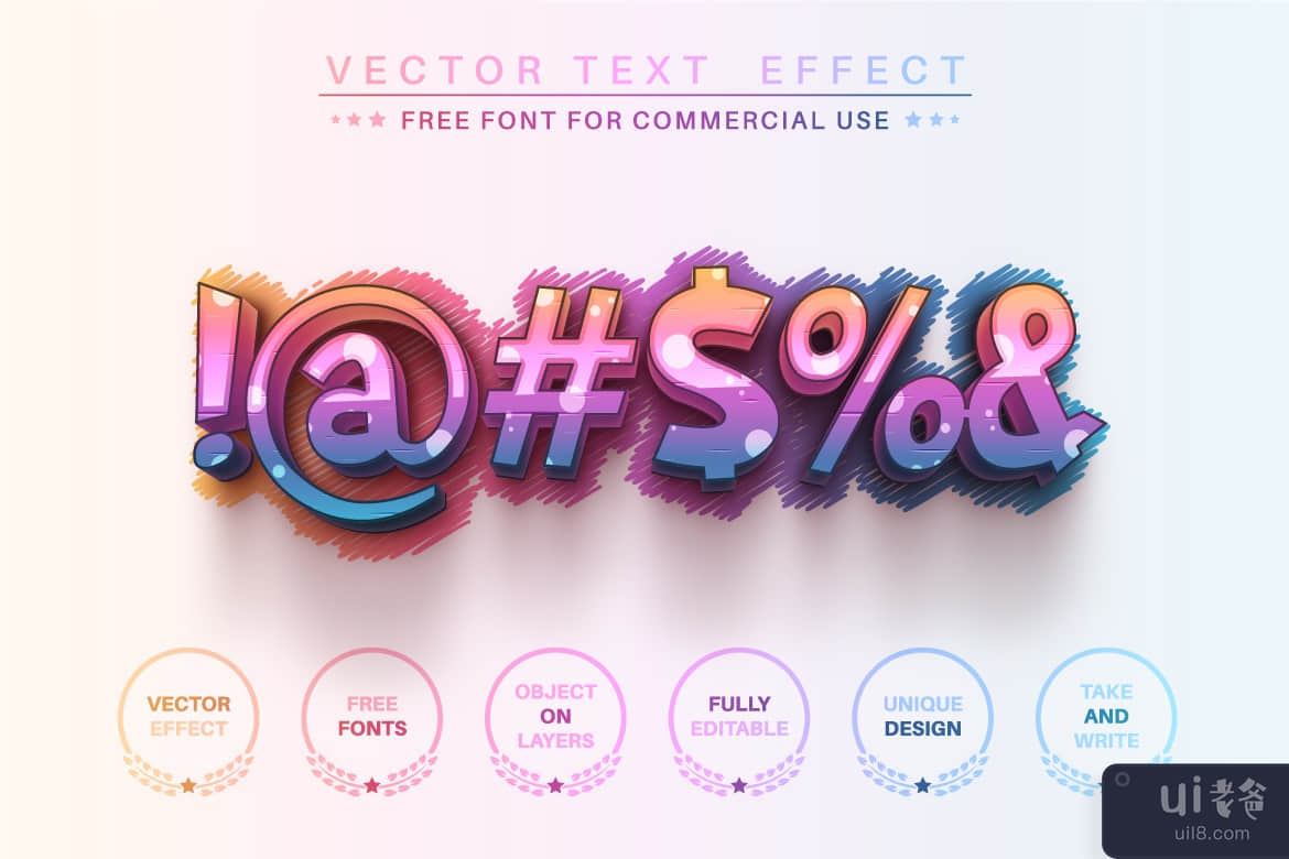 3D Unicorn - 可编辑的文字效果，字体样式(3D Unicorn - Editable Text Effect, Font Style)插图6
