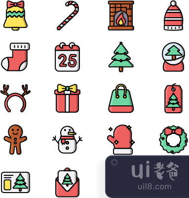 圣诞节设置图标(Christmas set icon)插图2
