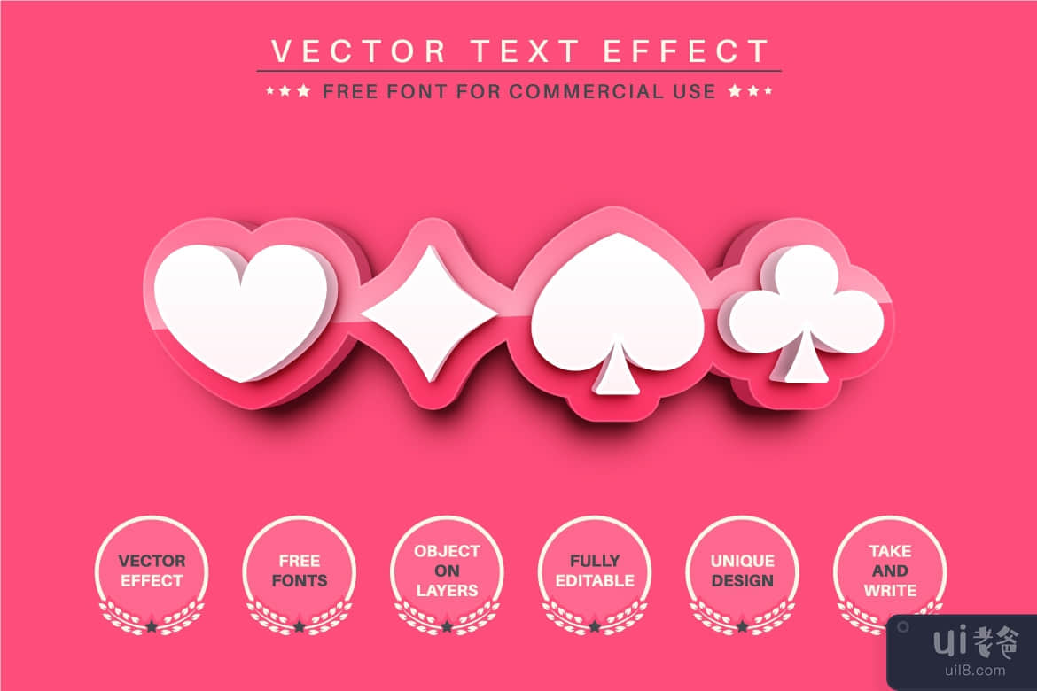 3D 粉色 - 可编辑文本效果，字体样式(3D Pink - Editable Text Effect, Font Style)插图2