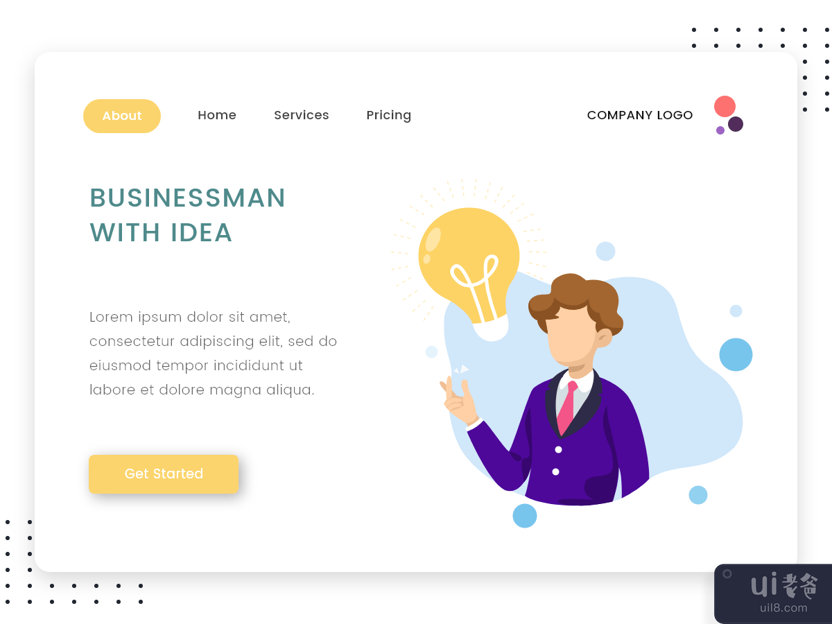 Business with new Idea flat design for Landing page