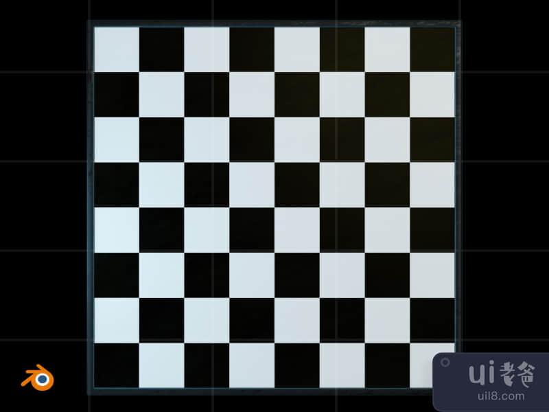 3D Chess game glow in the dark illustration pack - Chess Board (Top)