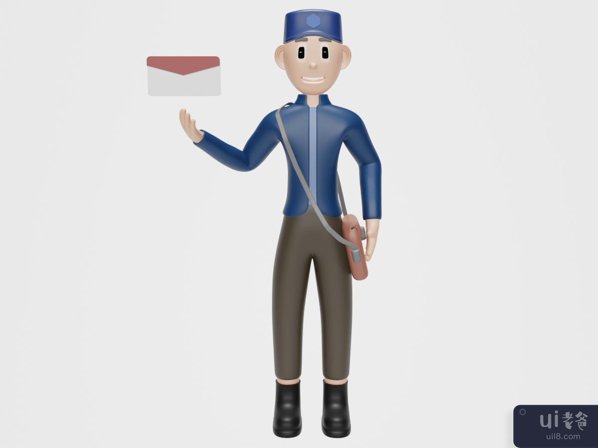 3D Illustration Postman