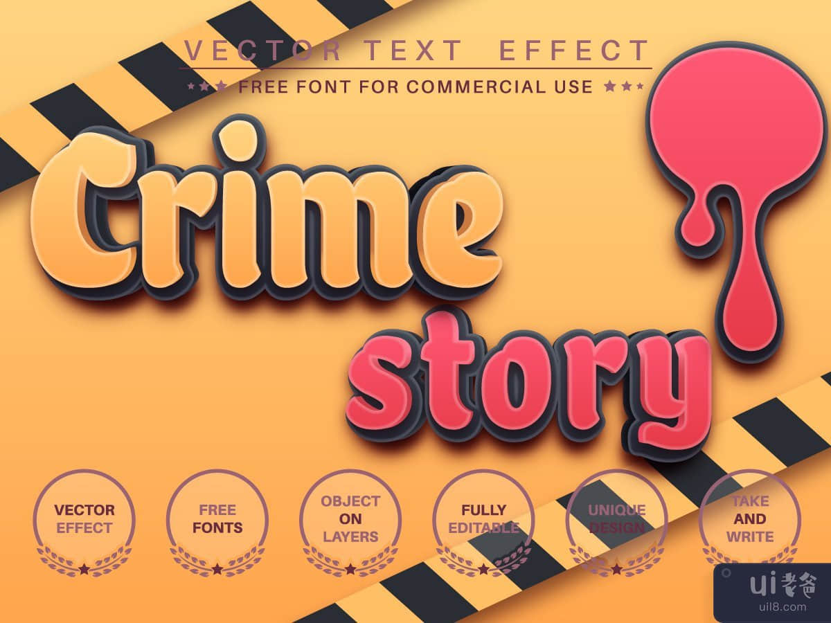 Crime story - editable text effect, font style